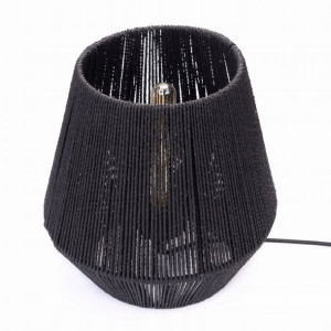 Lampa stojąca strunowa pleciona BOHO czarna