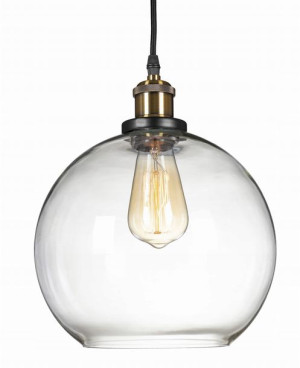 Lampa wisząca duża szklana kula przezroczysta