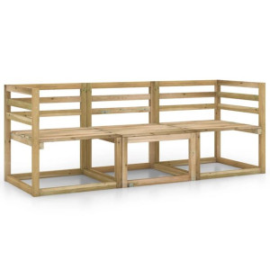 Ogrodowa sofa 3-osobowa, impregnowane na zielono drewno sosnowe