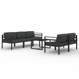 6-cz. zestaw mebli ogrodowych, poduszki, aluminium, antracyt
