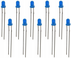 Dioda LED okrągła THT 3mm niebieska komplet 10szt