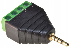 Adapter Wtyk JACK 2,5mm 4pola z szybkozłączem