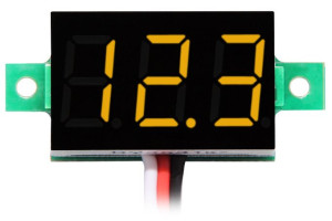 MNI woltomierz miernik 99,9V DC ŻÓŁTY 0,36"