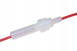 Gniazdo bezpiecznika 20mm oprawa z przewodami 20cm