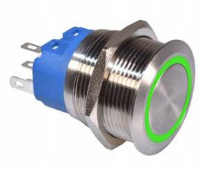 Przełącznik wandaloodporny chwilowy 22mm zielony