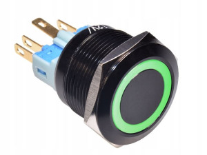 Przełącznik wandaloodporny chwilowy 22mm zielony