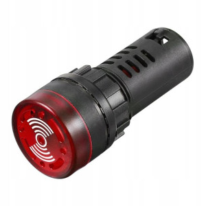 Kontrolka LED 22mm z Buzerem 12V DC Sygnalizator