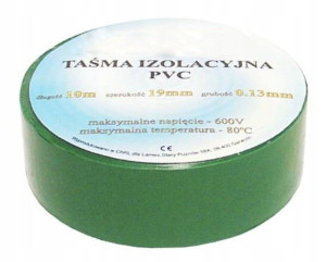 Mocna TAŚMA IZOLACYJNA PCV 10m zielona