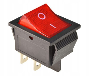 Przełącznik kołyskowy KCD4 12V 20A czerwony ROCKER