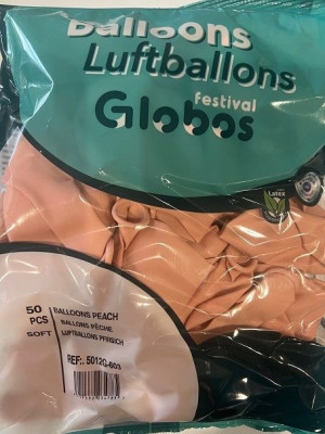 Balony gumowe GLOBOS 11"- 50szt peach