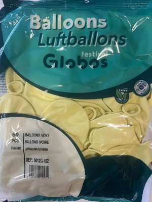 Balony gumowe GLOBOS 11"- 50szt ivory