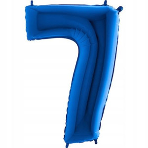 Włoski Balon Foliowy Na Hel Cyfra 7 Niebieska 70cm