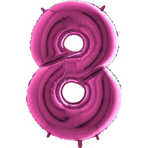 Włoski Balon Foliowy Na Hel Cyfra 8 Różowa 100cm