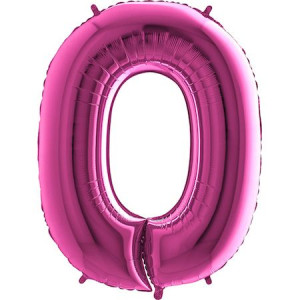 Włoski Balon Foliowy Na Hel Cyfra 0 Różowa 100cm