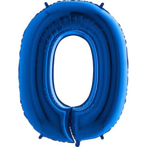 Włoski Balon Fol. Na Hel Cyfra 0 Niebieska 100cm