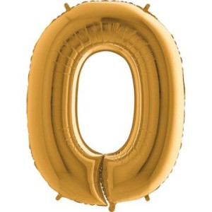 Włoski Balon Foliowy Na Hel Cyfra 0 Złota 100cm