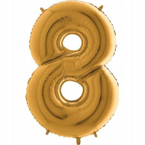 Włoski Balon Foliowy Na Hel Cyfra 8 Złota 70cm