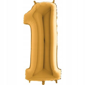 Włoski Balon Foliowy Na Hel Cyfra 1 Złota 70cm