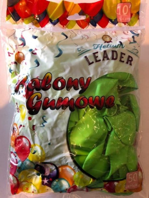 Balony gumowe Helium Leader kolor zielony 50 szt.