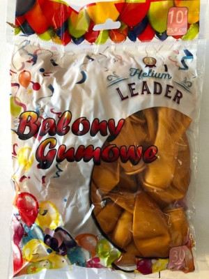 Balony gumowe Helium Leader kolor złoty 30 szt.