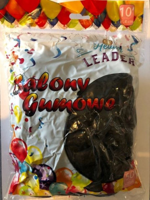 Balony gumowe Helium Leader kolor czarny 50 szt.