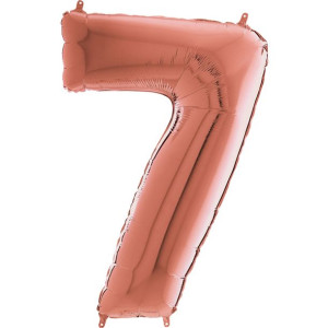 Włoski Balon Foliowy Na Hel Cyfra 7 Rose Gold 70cm