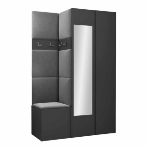 GARDEROBA Orion XXVI panele tapicerowane + meble grafit