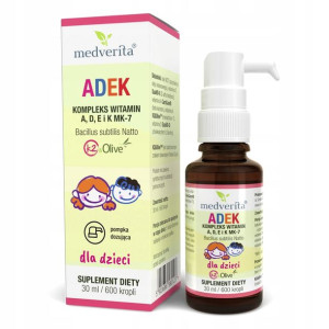 Medverita ADEK DLA DZIECI 30ml WITAMINY A D3 E K2