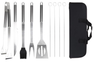 Zestaw Do Grilla Grillowania Akcesoria Etui 10pcs