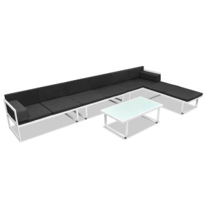 5-cz. zestaw mebli do ogrodu, textilene, aluminium, czarny