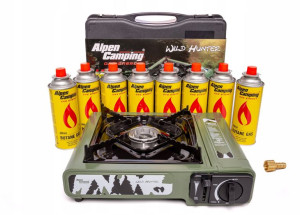 Kuchenka gazowa turystyczna Alpen Camping + 8x Gaz