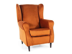 Fotel do salonu BARON VELVET cynamonowy uszak