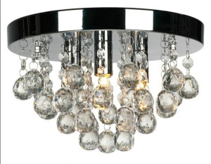 Sufitowa LAMPA Wisząca Żyrandol Kryształy 3 gniazda typ G9 chrom ZD78A