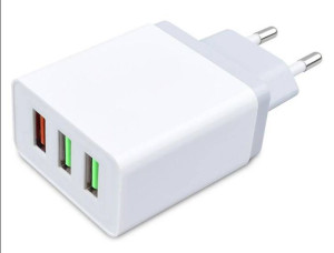 ŁADOWARKA SIECIOWA funkcja SMART Quick Charge 3xUSB biała PLP37E
