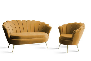 Komplet Zestaw wypoczynkowy 2+1 sofa kanapa fotel Muszelka Venasi