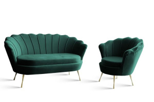 Komplet Zestaw wypoczynkowy 2+1 sofa kanapa fotel Muszelka Venasi
