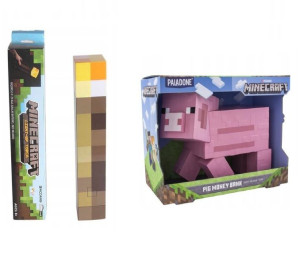 Zestaw Minecraft Skarbonka Pig + Lampka Pochodnia