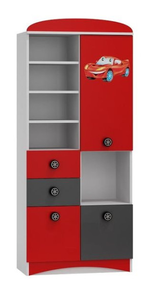 SUPER CAR N5 + grafika AUTO-B regał dziecięcy 80x40 w.190