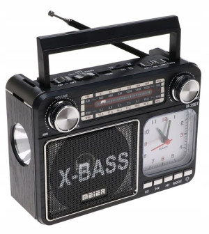 Radio PRZENOŚNE Głośnik Latarka Bluetooth Zegar