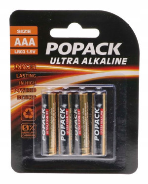 4 Sztuki 4x Bateria Alkaliczna Popack Lr3 R3 Aaa