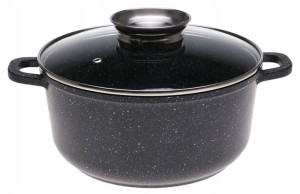 Garnek Marmurowy Czarny 24cm Indukcja 4,5l 9005