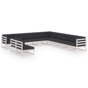 11-cz. zestaw wypoczynkowy do ogrodu, z poduszkami, biała sosna
