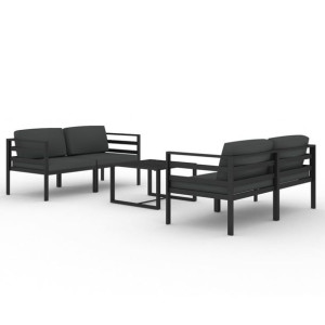 5-cz. zestaw mebli ogrodowych, poduszki, aluminium, antracyt