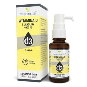 MEDVERITA D3 4000 IU Witamina D Z Lanoliny W Kroplach 30 ml