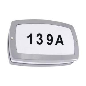 Kinkiet zewnętrzny z numerem domu SOLINA LED 8W 4000K Grey 03686