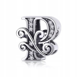 Zawieszka Charms Litera P Srebrna Srebro S925