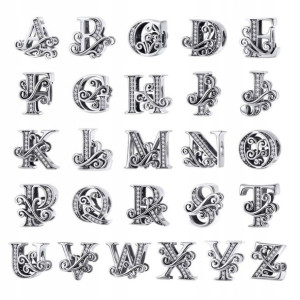 Zawieszka Charms Litera M Srebrna Srebro 925