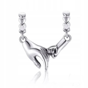 Charms zawieszka srebrna 925 prezent miłość dłonie