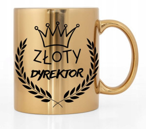 Kubek Złoty Błyszczący Prezent Dla Dyrektora