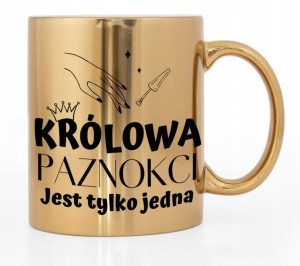 Kubek Złoty Błyszczący Prezent Dla Kosmetyczki